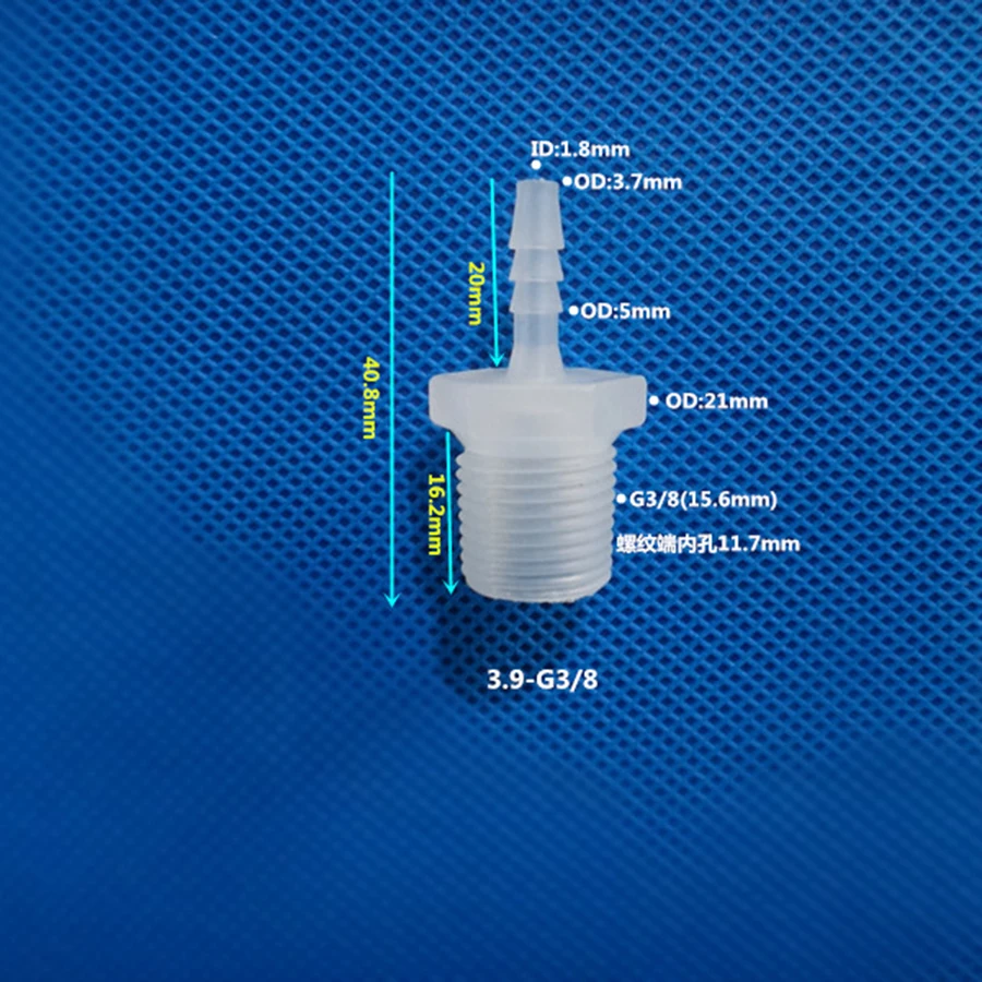 Joint de tuyau barbelé en plastique Wildoda, adaptateur de tuyau en silicone, 1/8, 1/4, 3/8 BSP mâle vers 2.8, 3.9, 4.8, 6.4, 7.9, 9.5, 11.1mm,