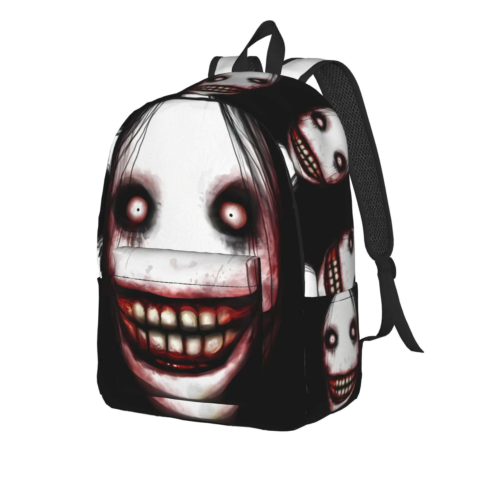 Jeff The Killer Creepypasta Horror Backpack Creepypasta Student Polyester Cycling Backpacks Print Fun High School Bags Rucksack
