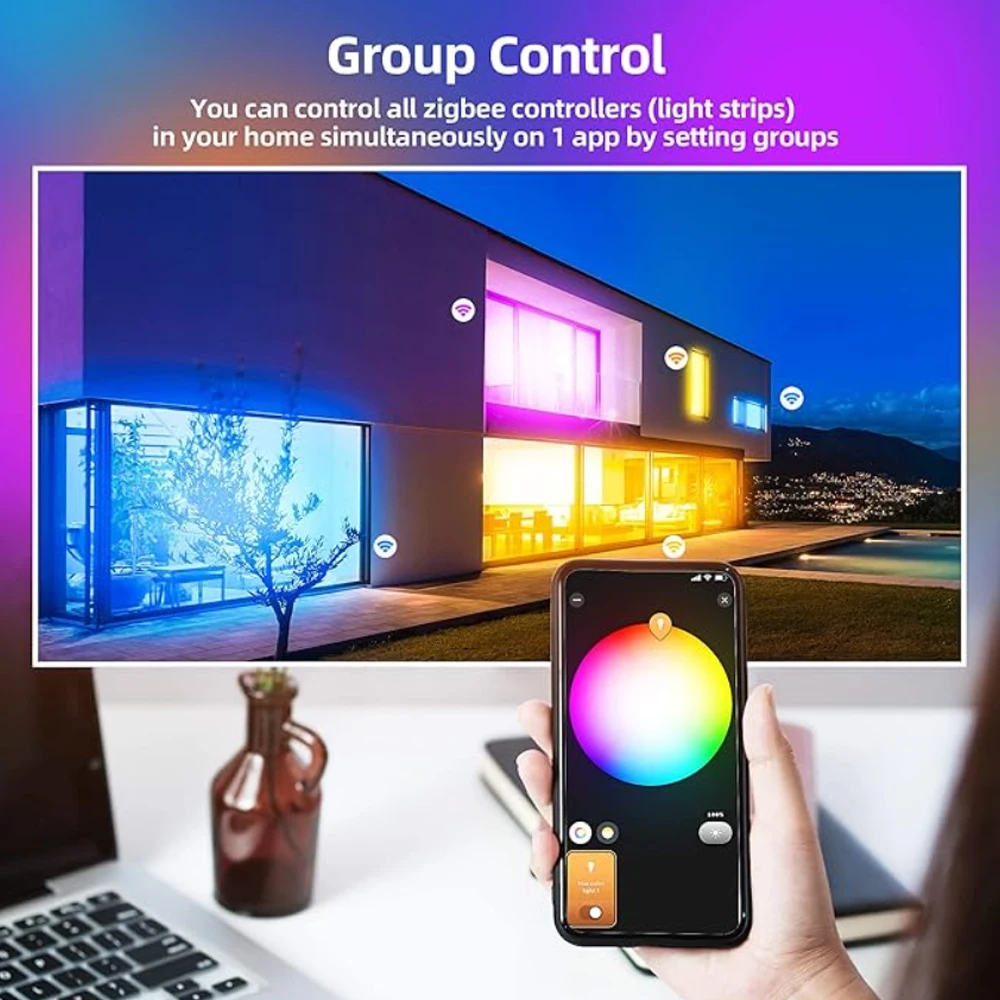 ZigBee RF LED Controller Tuya APP Voice Smart Control 5 In 1 Function Dimmer DC 12V 24V Used For RGB RGBW RGBCCT WW CW LED Strip