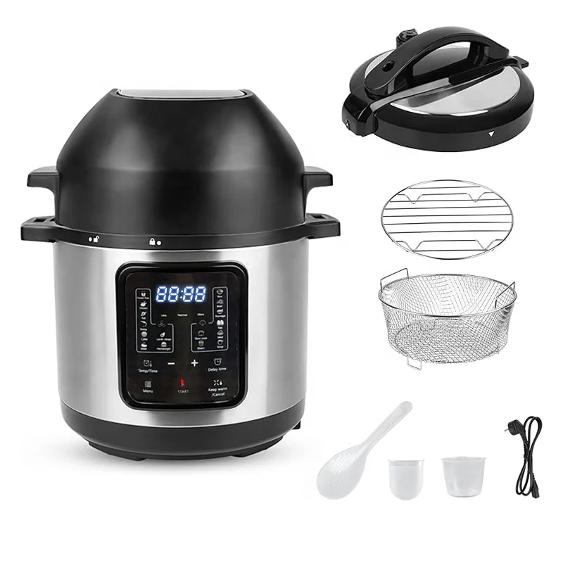 

Stainless Steel Pressure Cooker Air Fryer 6L Intelligent Household Electric Pressure Cooker With Air Fryer Function No Oil 2024