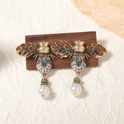 ZAA Women Vintage Jewelry Earrings Bejewele Bee Shaped Metal Drop Earrings High Quality Holiday Party Accessories Girl Gifts 