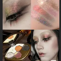 Girlcult 4 Color Glitter Eyeshadow Palette Chameleon Matte Champagne Shimmer Waterproof Palette  Eye shadow Korean Vegan Makeup