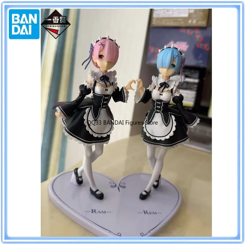

BANDAI Ichiban Kuji Re:Life in A Different World From Zero Figure Rem&Ram Love Ver. Action Figure Desktop Ornaments Model