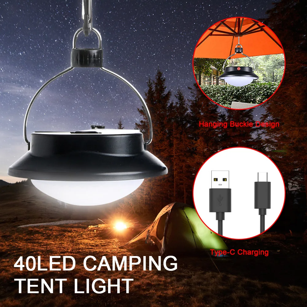 40 LED Portable Tent Camping night working Lights Lamp Outdoor 3 Modes Umbrella Night Lamp Hiking Lantern AAA or 18650 Battery