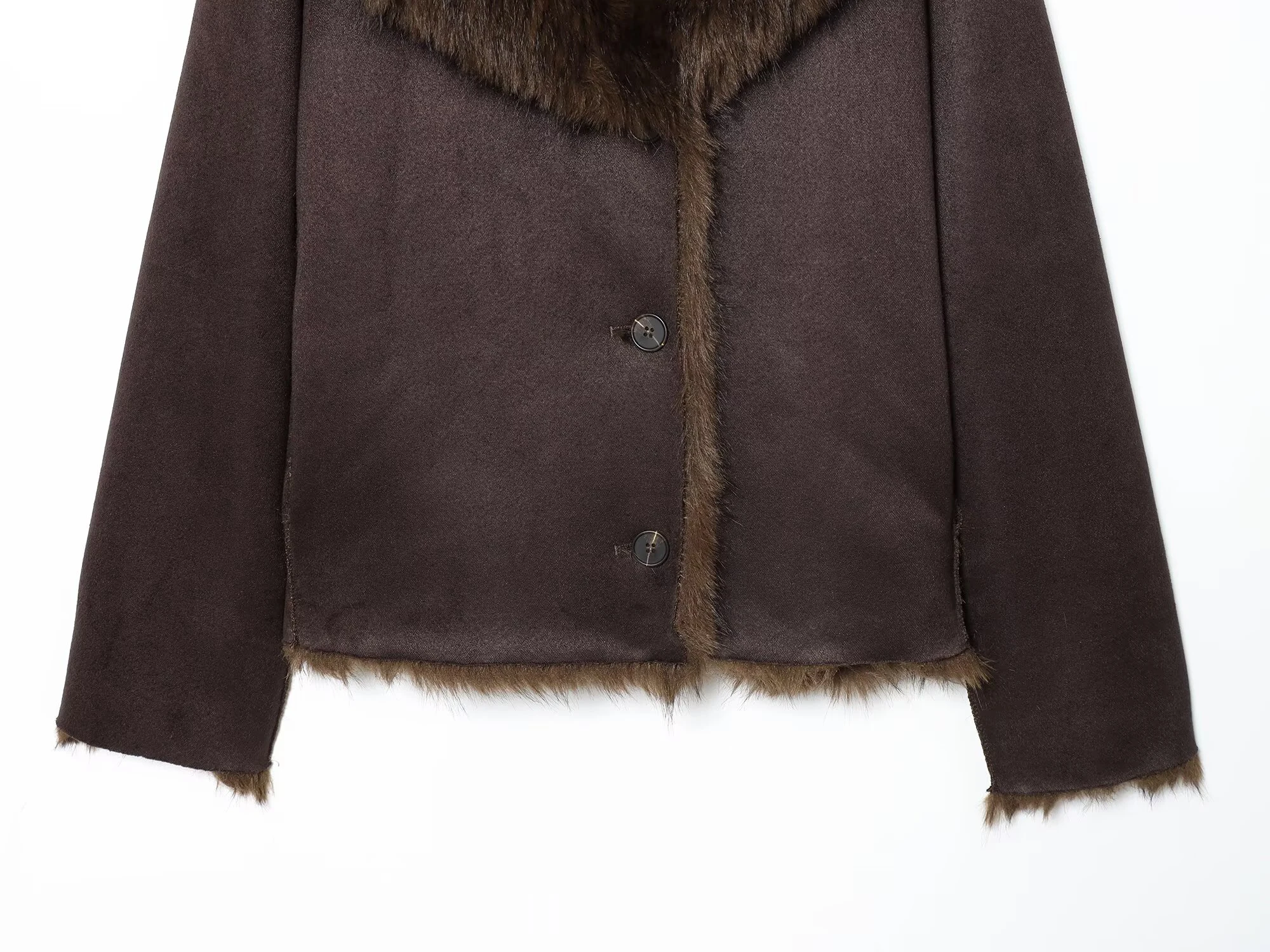 European and American style 2025 winter new product women's versatile double-sided faux fur effect jacket jacket