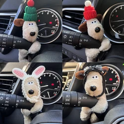 Plush Puppy Clutch Decoration Car Wiper Turn Signal Switch Decoration Cute Bowknot Dog Car Wiper Doll Interior Accessories