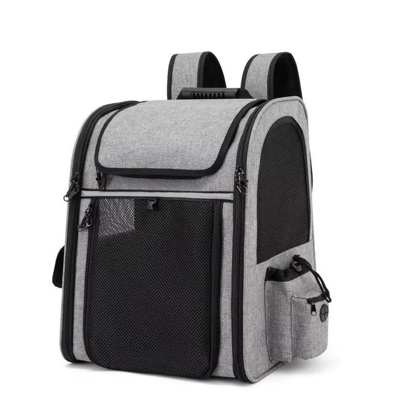 Expandable Travel Carrier with Safety Strap and Zipper Buckle, Cat Backpack, Collapsible Pet Travel Bag, Hot Sales