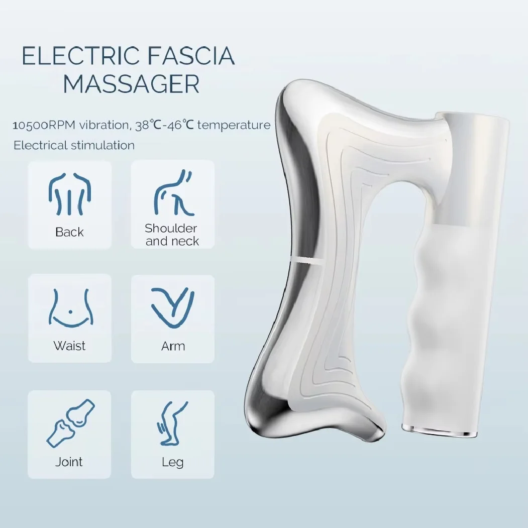 Electric Fascia Massager Body Massage Muscle Scraper Fascia Knife Fitness Vibration Muscle Relaxation Body Lifting Massage Blade