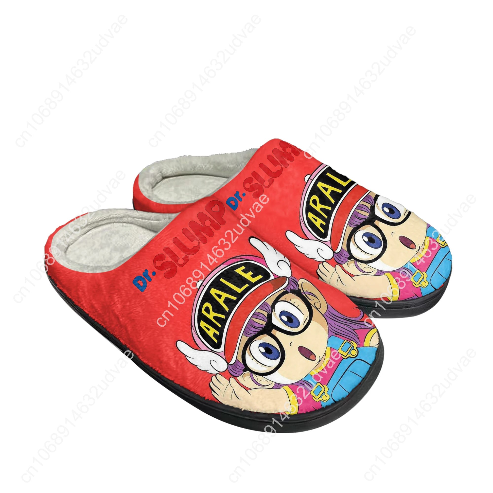 Japão manga dos desenhos animados arale dr queda casa algodão personalizado chinelos das mulheres dos homens sandálias de pelúcia casual manter sapatos quentes chinelo térmico