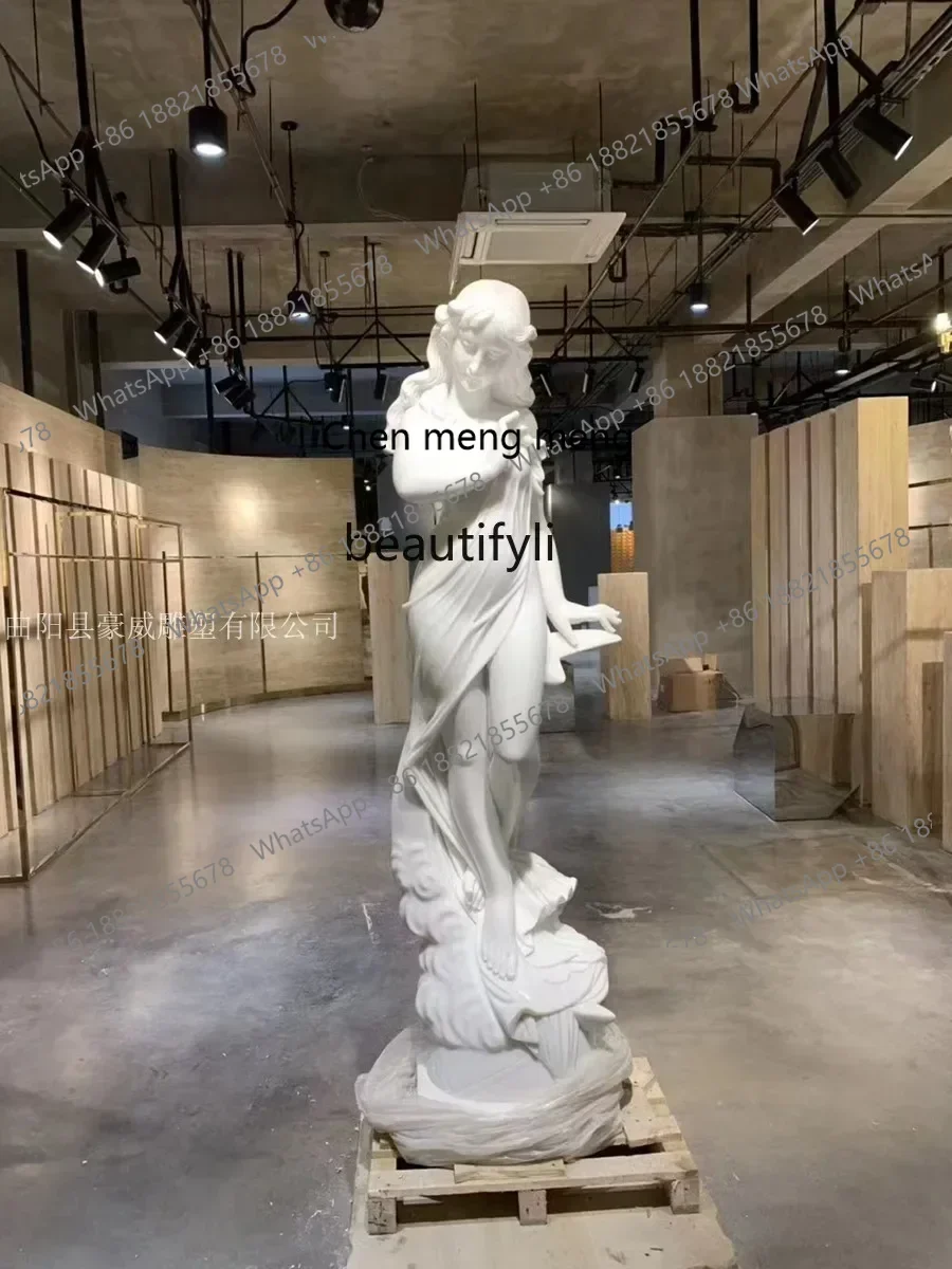 LHY26 ss Moon Goddess Statue Marble White Marble Stone Carving Human Body Indoor and Outdoor Decoration Stone Carving European