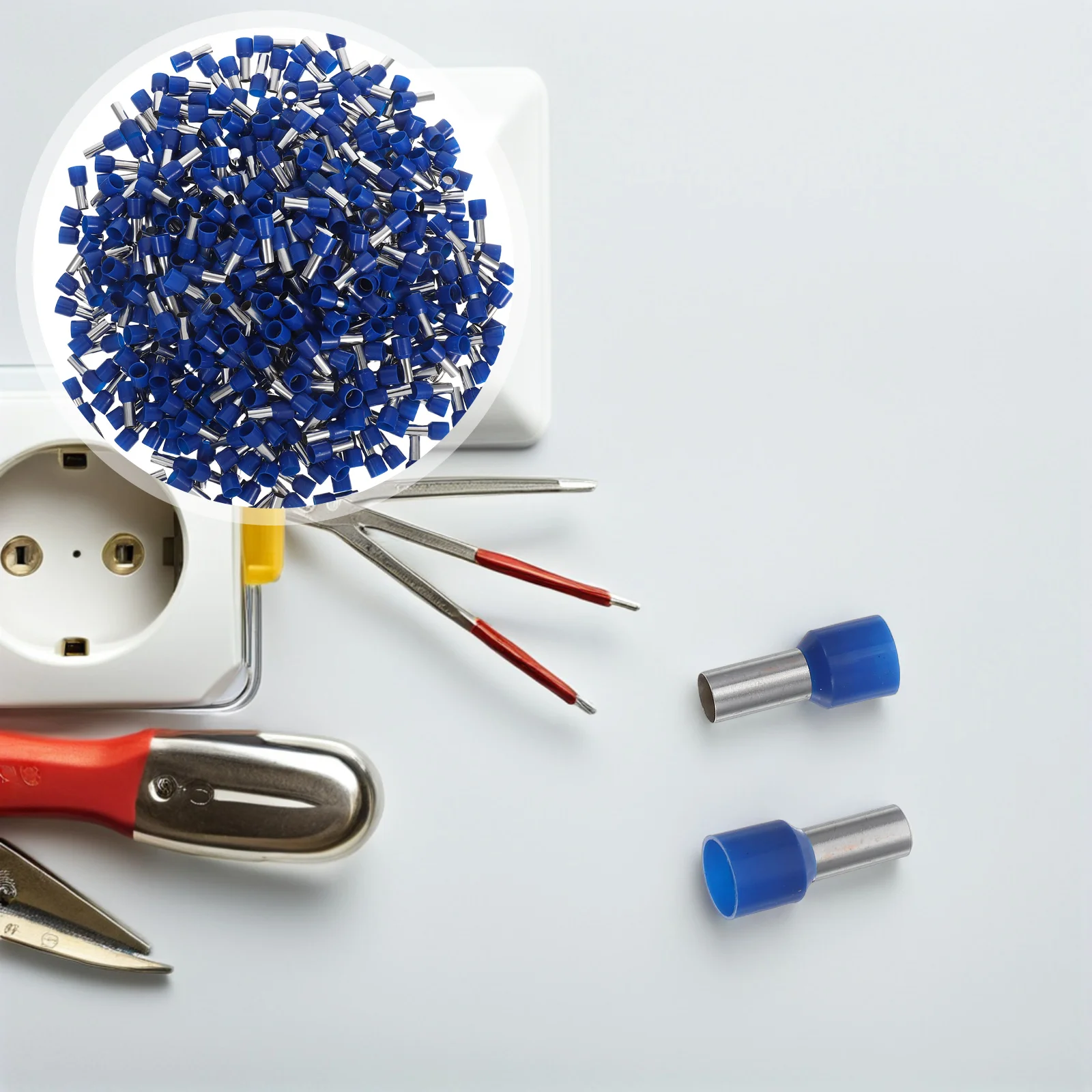 

500Pcs Electrical Wire Ferrules Tube-Type Pre-Insulated Terminals Nylon PVC Copper Crimp Connectors for