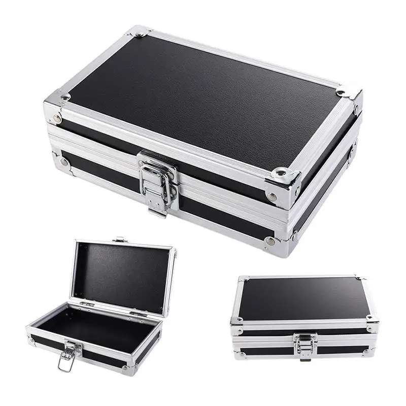 Small Size Portable Instrument Aluminum Box Drop-Resistant Hard Case Jewelry Storage Special Toolbox with Alloy Construction