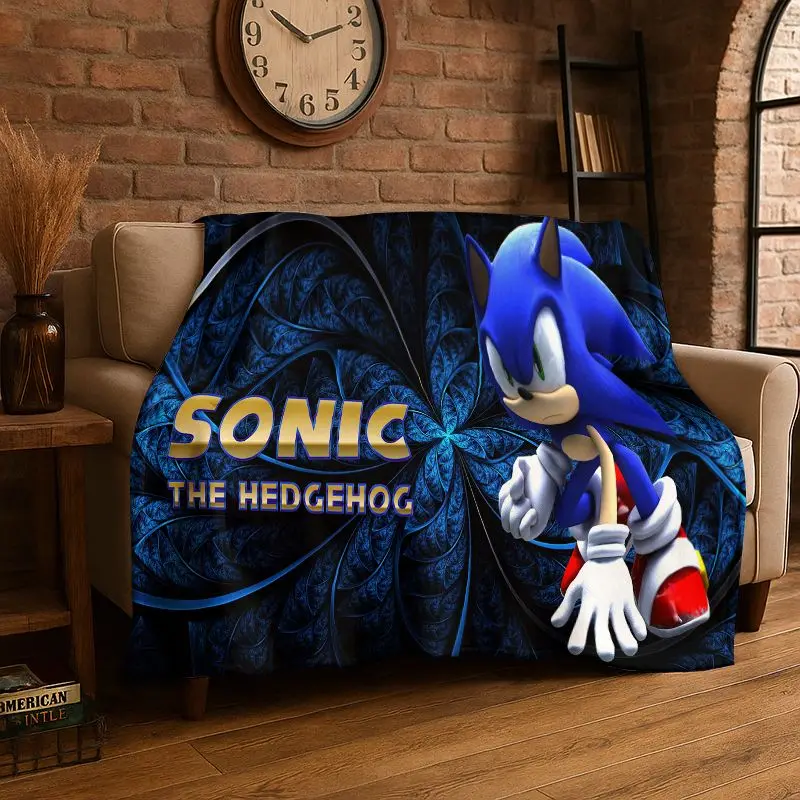 Classic Game S-Sonic Cartoon Soft Flannel Throw Blanket,Cozy Blanket for Bed,Couch,Sofa,Bedroom,Living Room,Travel,Picnic kids