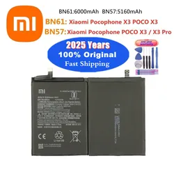 Оригинальный аккумулятор Xiao mi BN57 BN61 для Xiaomi Pocophone POCO X3 Pro / X3 NFC, высококачественные батареи и инструменты, 2024 год