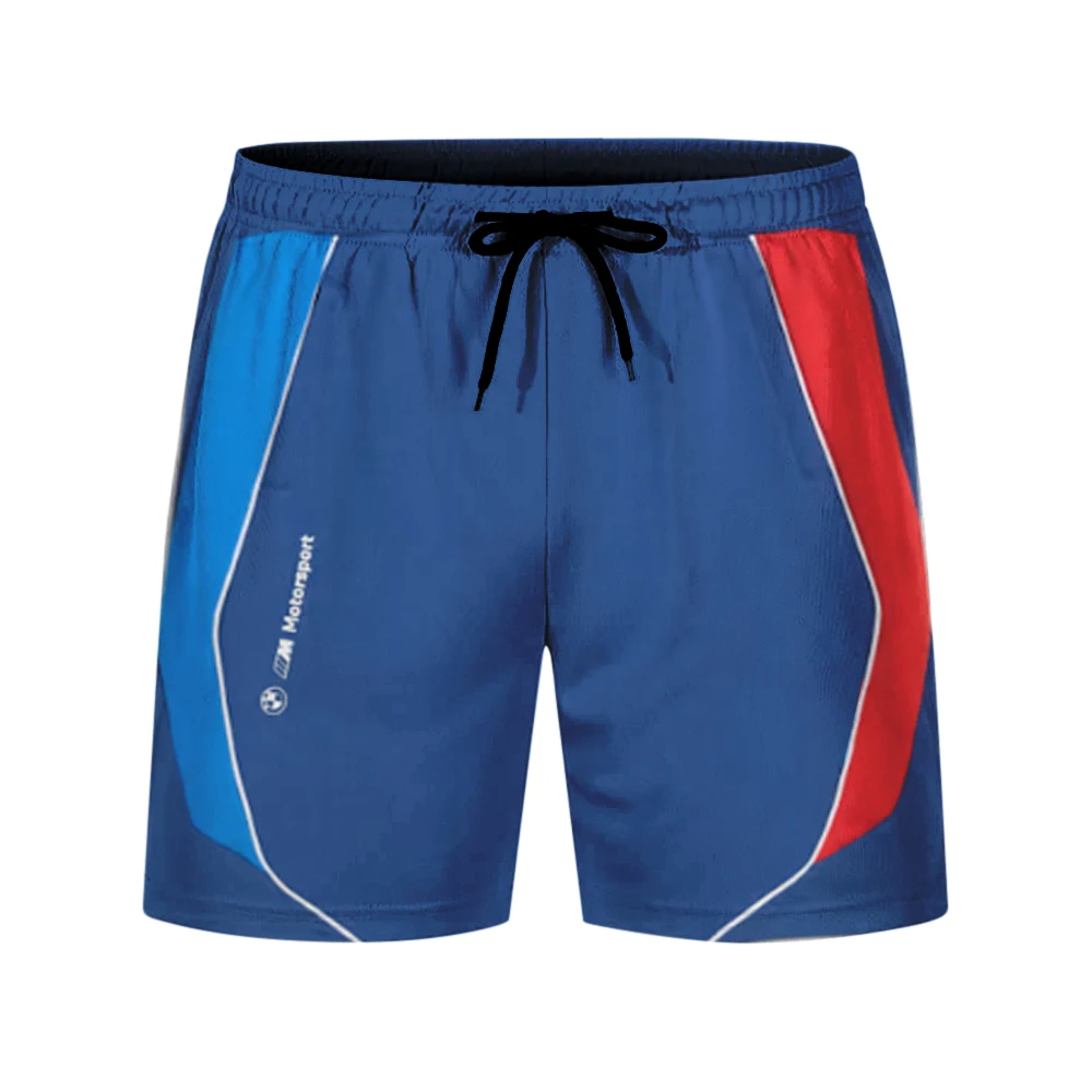 شورت BMW Motorrad Motorsport للرجال كاجوال شبكي يسمح بمرور الهواء وسروال جري مريح للياقة البدنية