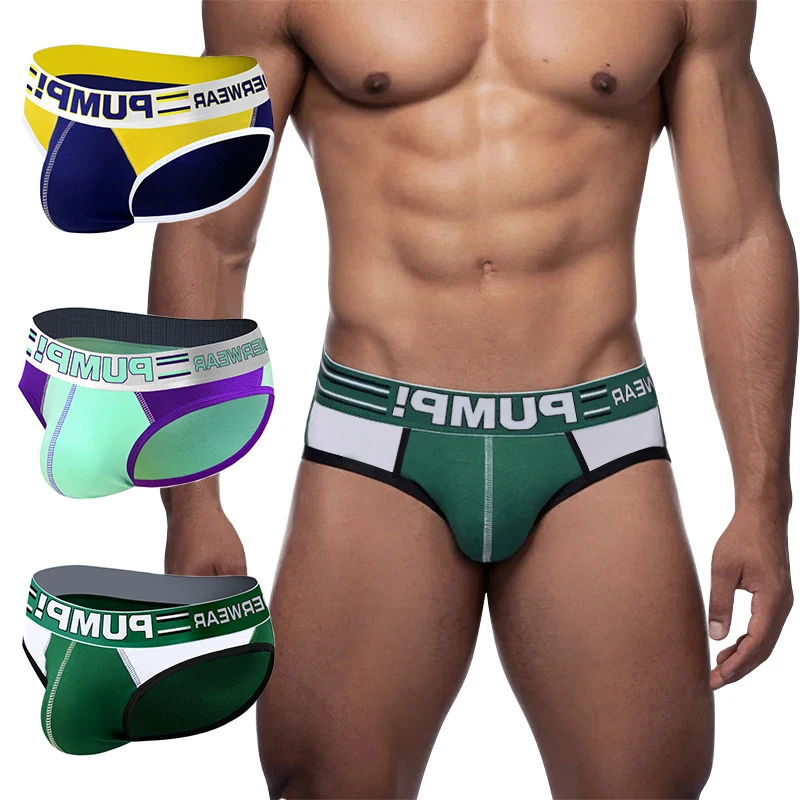 Homens Algodão Briefs Underwear Suave Confortável Respirável Nylon Briefs Sexy Gay Underwear