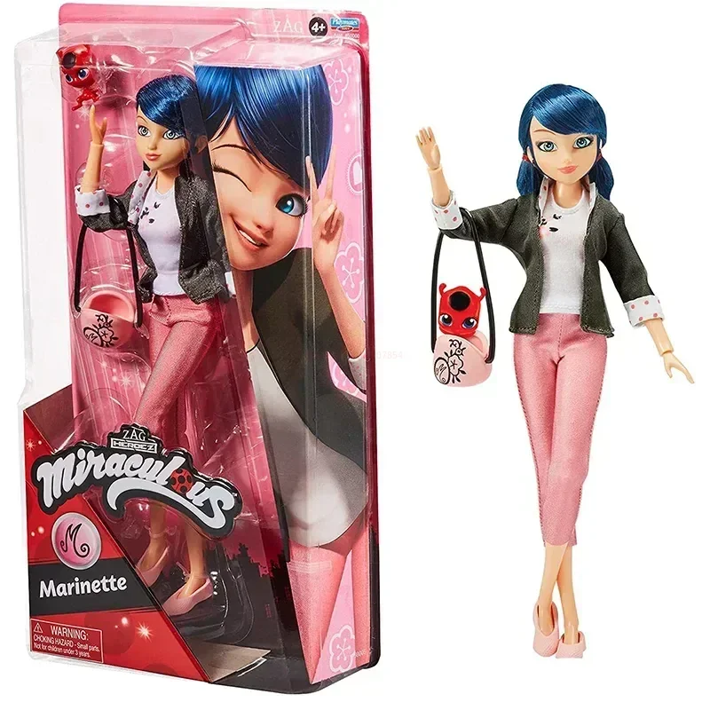 27cm Miraculous Anime Figure Ladybug Marinette Rena Rouge Cat Noir Action Figure Pvc Statue Fashion Model Collection Toy Gift