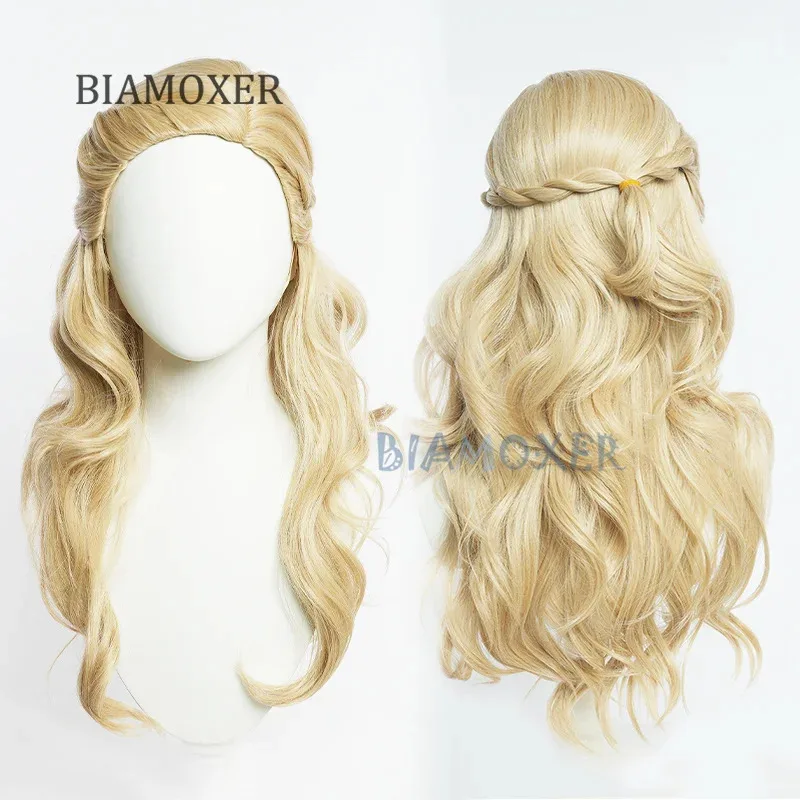 Peluca de Cosplay 25COSGlinda, pendientes de pelo rubio largo malvado, accesorios para fiesta de Halloween para mujeres y niñas, accesorio de Carnaval para juegos de rol