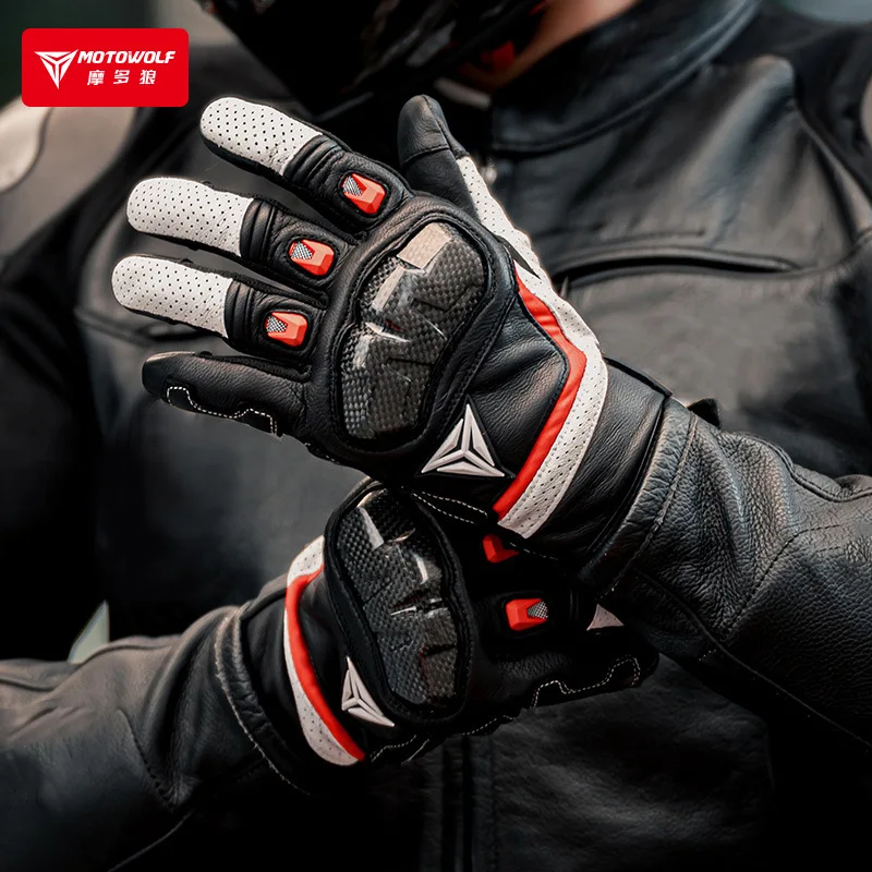 

Summer Motorcycle Glove Men Carbon Fiber Biker Racing Gloves Women Breathable Riding Gloves Leather Motorcycle Equipment