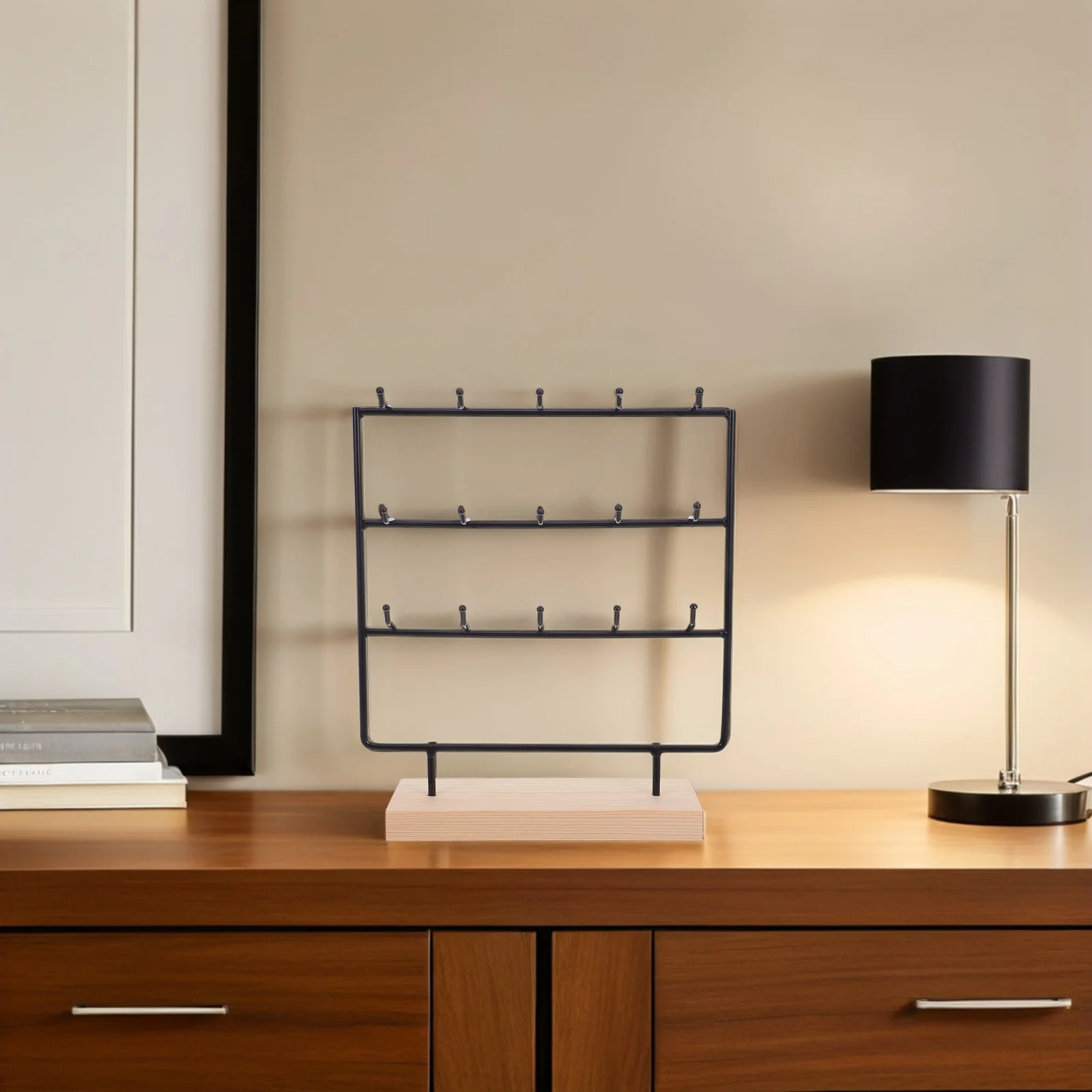 

Трехъярусная подставка для серег, держатель для ожерелий и браслетов, органайзер для карточек и бумаги для продавцов и магазинов, дисплей для серег для продавцов