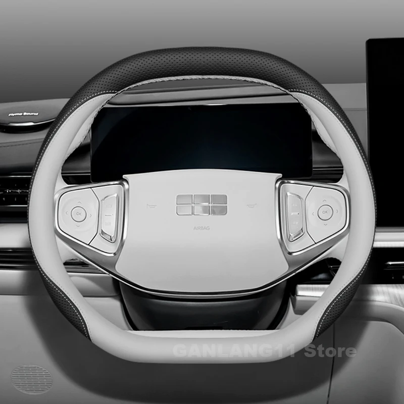 

Leather Car Steering Wheel Cover For geely galaxy starship 7 2025 2024 Anti-slip Auto interior Geely Galaxy e5 Accessories 2025