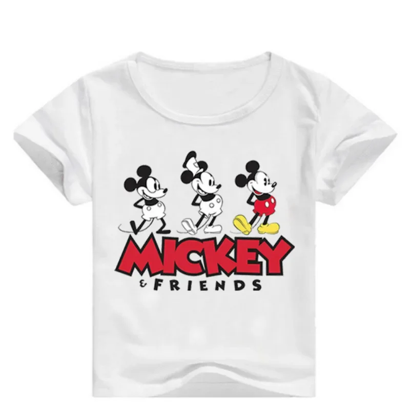 Camiseta de verano para bebés, camiseta de manga corta con estampado de dibujos animados de Mickey Friends para niños y niñas, camisetas, ropa para niños