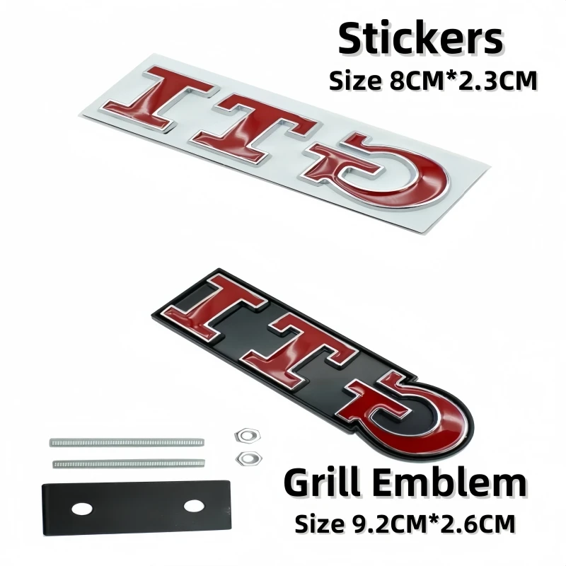 3D Metal Car Tronco Emblema Adesivos, Emblema Grill Capô Frontal, Golf GTI, MK2, MK3, MK4, MK5, MK6, MK7, MK8, Polo Acessórios, 1Pc