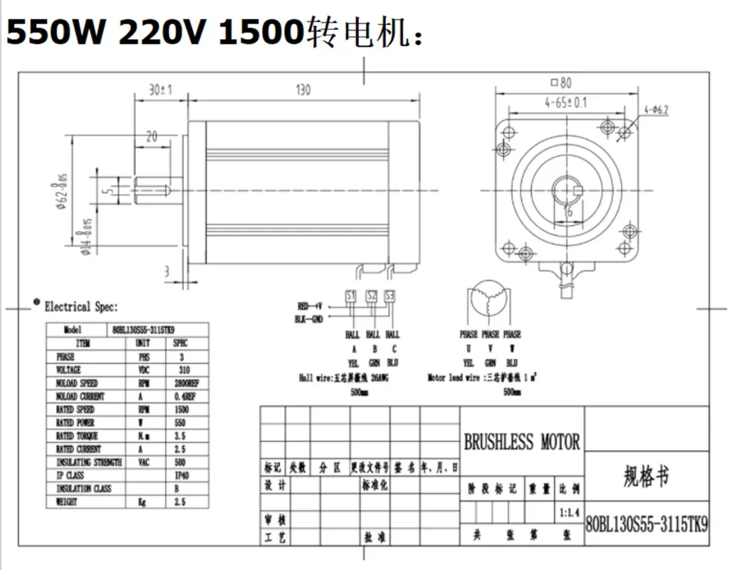 80BL brushless motor drive control kit 220V 550W 750W 1.2KW adjustable speed forward and reverse