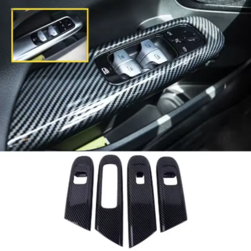 Fit For Mercedes Benz C Class W206 C200 C260 2022-2024 Car Glass Lift Decorative Panel ABS Interior frame protection accessories