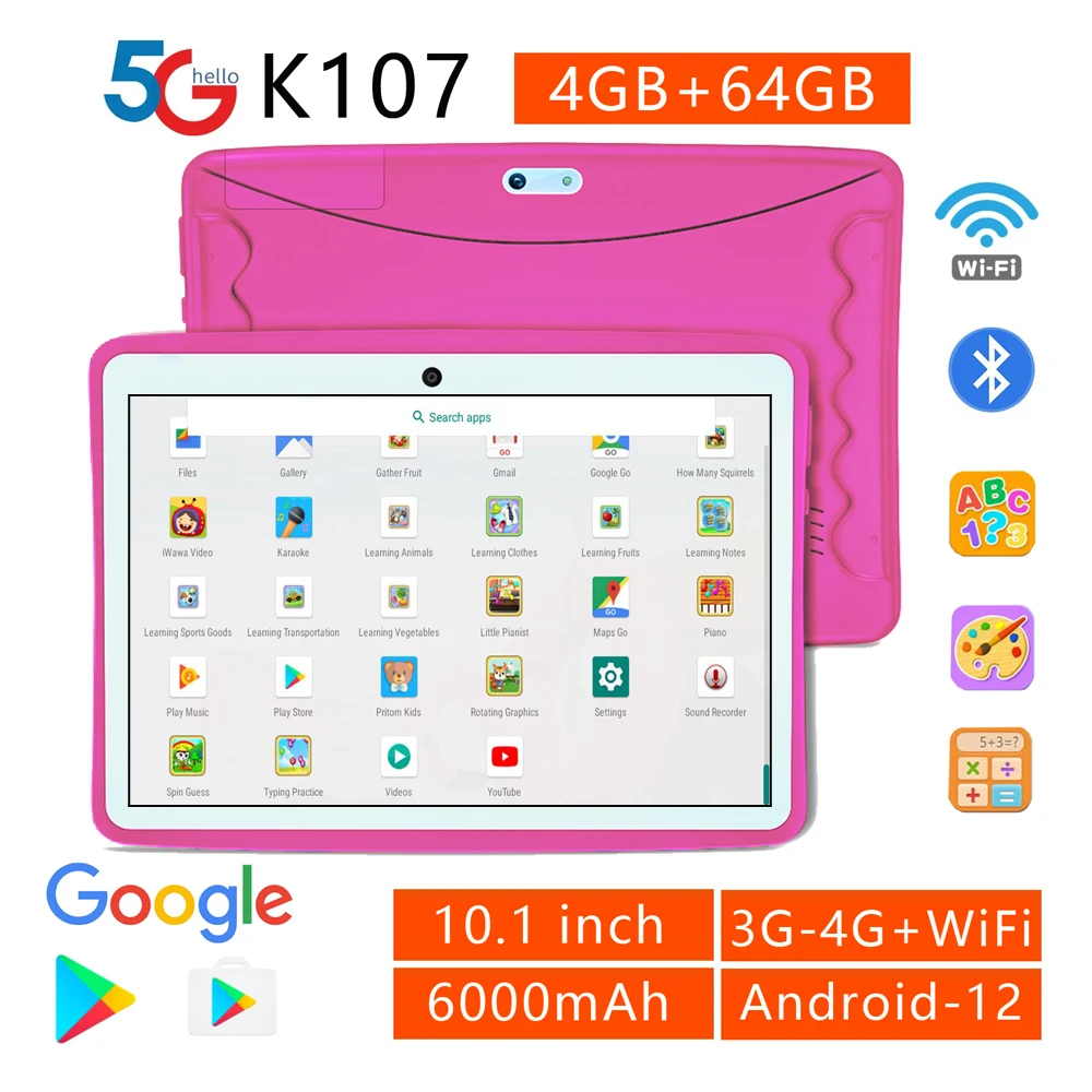 5g 10,1 globale Version Tablet 6000 Zoll 4GB RAM 64GB ROM 12,0 mAh Android WLAN Dual-SIM-Karte Netzwerk Vollbild