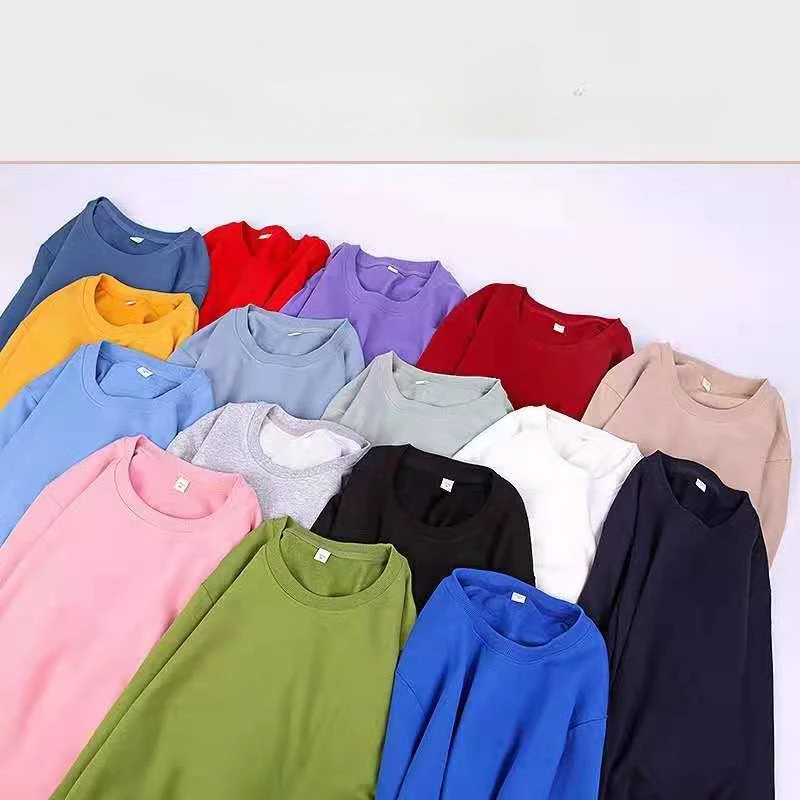 Solid Color Men/Women Sweatshirts New Autumn Winter Casual Cotton Pullovers Hoodies Heavyweight Oversized Classic Knit Pullover