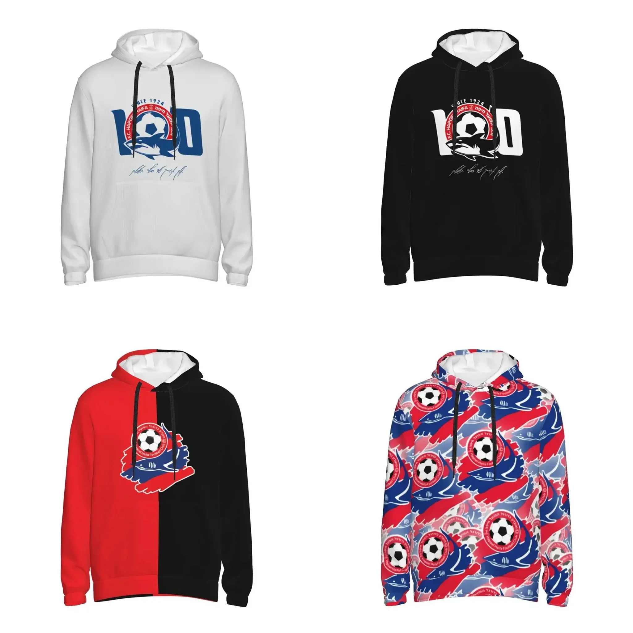 

Hapoel Haifa Мужской пуловер с капюшоном Повседневная толстовка с капюшоном Лучшие толстовки Спортивная одежда Спортивный костюм с карманом