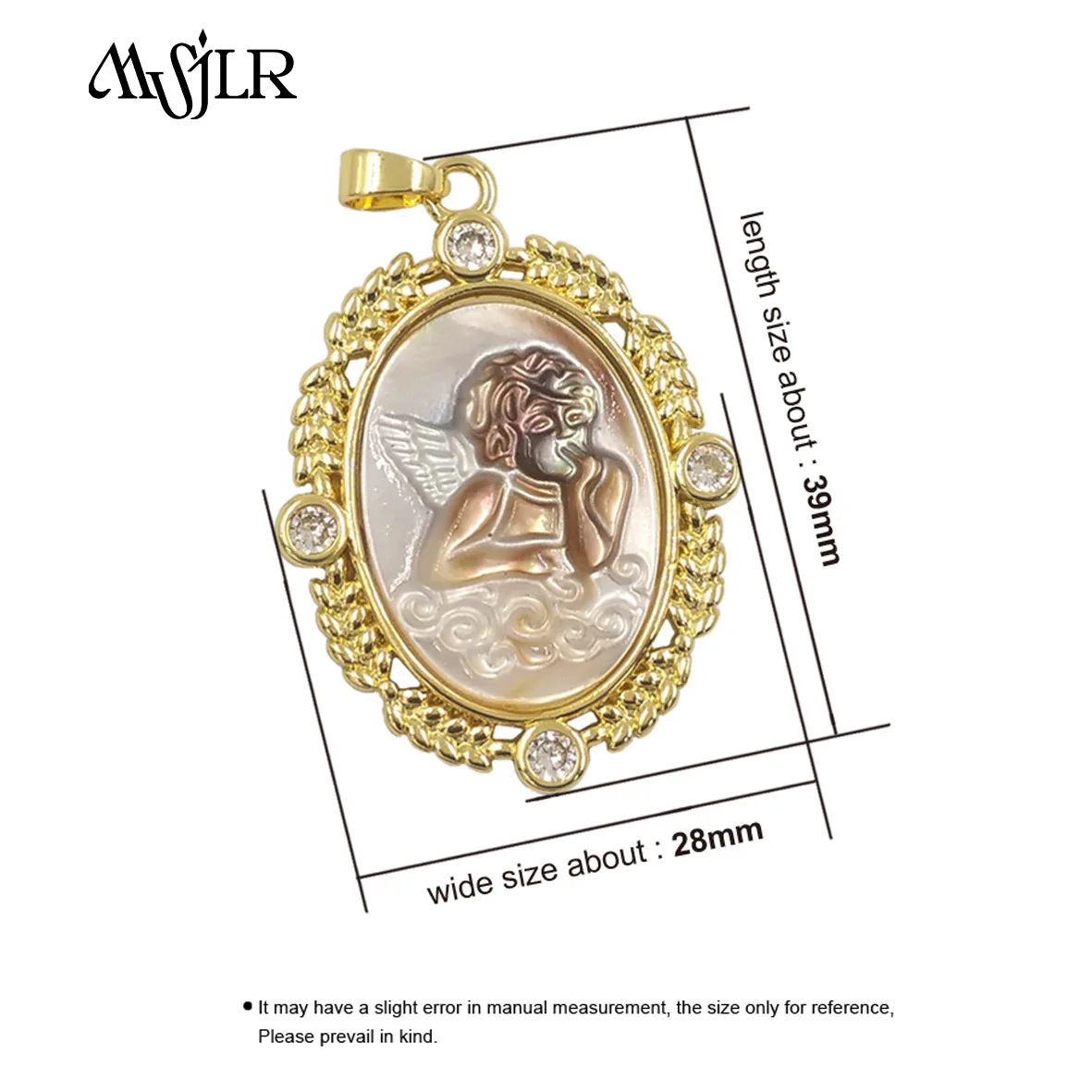

MVP093 2024 Popular Retro Style Lovely Angel Pattern Gold Plated Pendant For Women Birthday Gift Accessories
