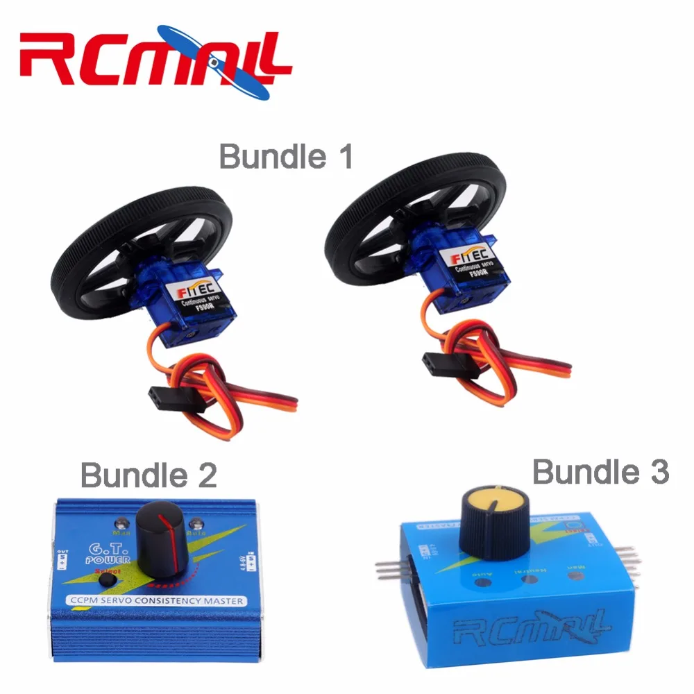 

RCmall Feetech FS90R Micro Servo, 360 Degree Continuous Rotation Mini RC Servo Motor / Wheel / ESC Servo Tester