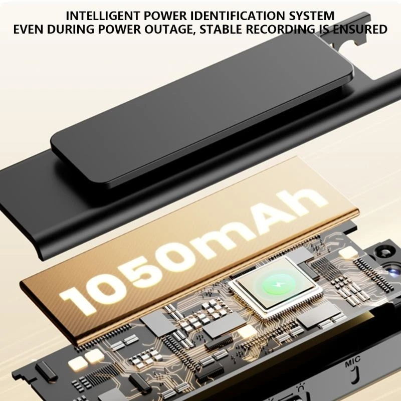 U55B 1080P Wearable Clip Camera Recording 32GB Storage 1100mAh Battery Motion Detection 6H Recording