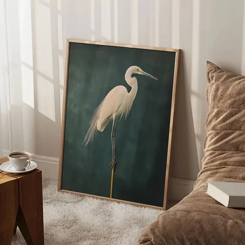

Crane Posters Bird Prints Japanese Crane Paintings, Antique Murals, Minimalist Art, Japanese Wall Decorations, Green Decorations