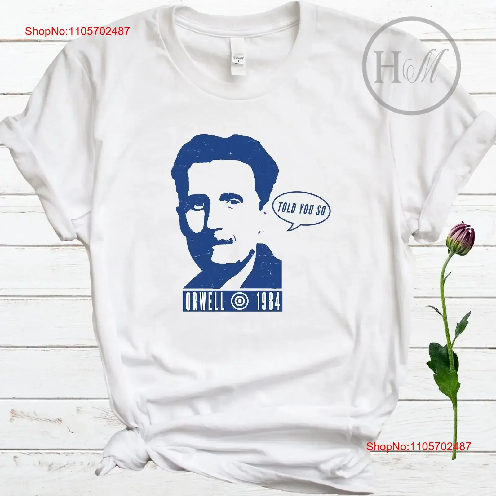 1984 George Orwell Told You So Book T Shirt vintage Washed designer clothes fashion Versatile Top For Everyday Wear Comfortable