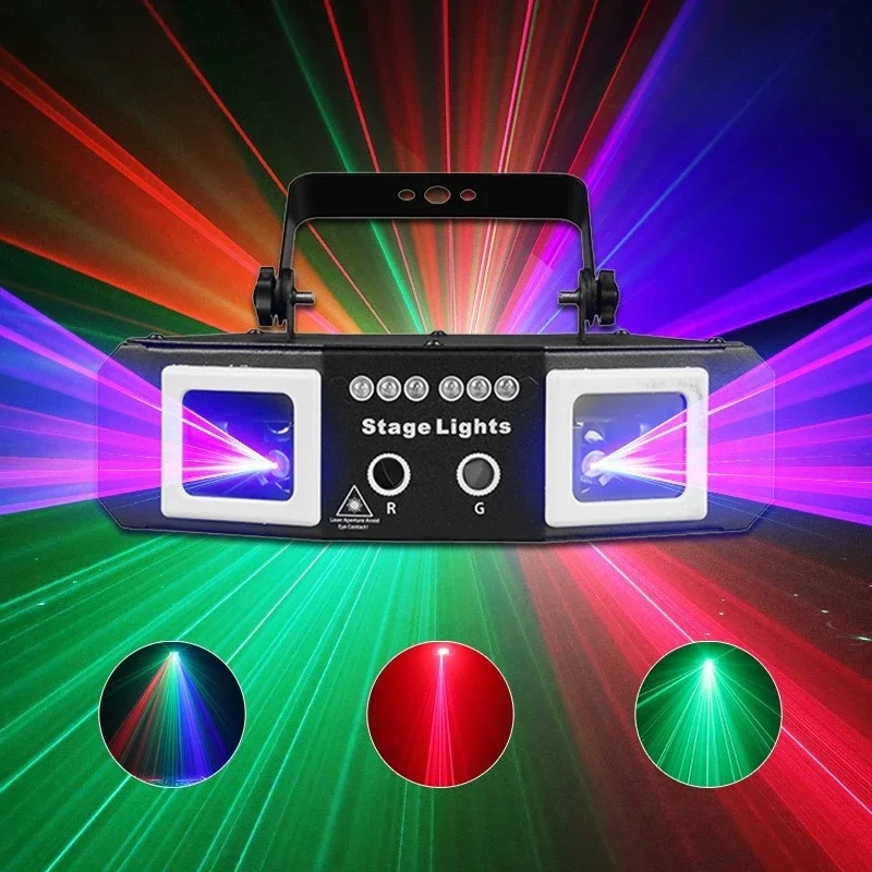 DJ Party Light RGB Laser Disco Bar KTV Stage Light 5 w 1 RGBUV Projector Light DMX512 Strobe Light Karaoke Holiday Decoration