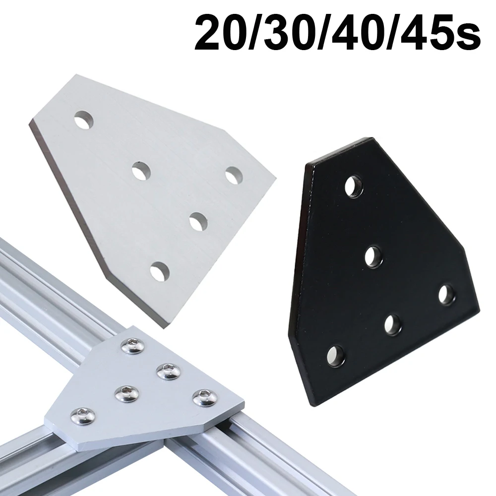 Strong Corner Angle Bracket Connection Joint Strip Board for V-Slot Aluminum Profile 2020 3030 4040 4545 with 5 Holes