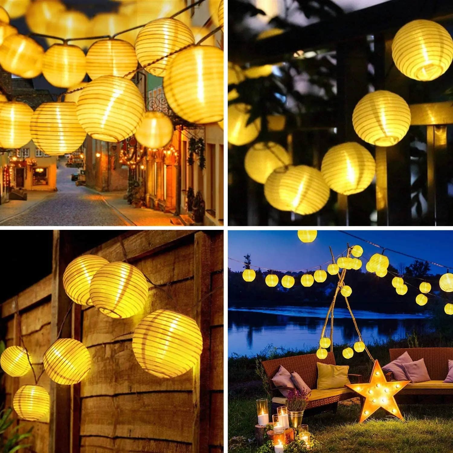 30LED Lantern Solar Panel String Fairy Lights Waterproof Outdoor Garland Patio Light Solar Power Lamp Christmas for Garden Decor