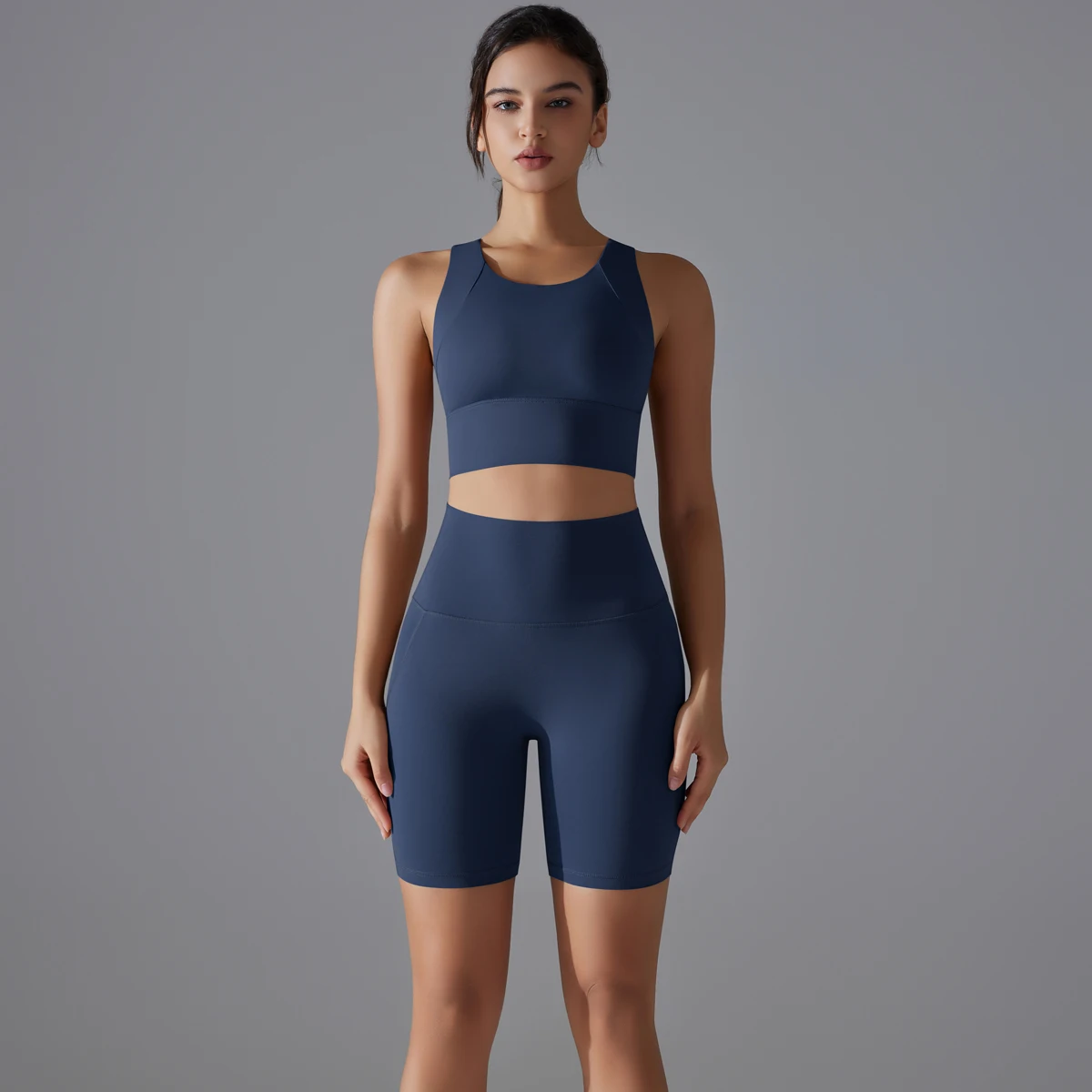 Yoga Sets Sports Bra Women Seamless Halter Neck Strap Bra Sexy Backless Yoga Tops Gym Running High Elastic Slim Yoga