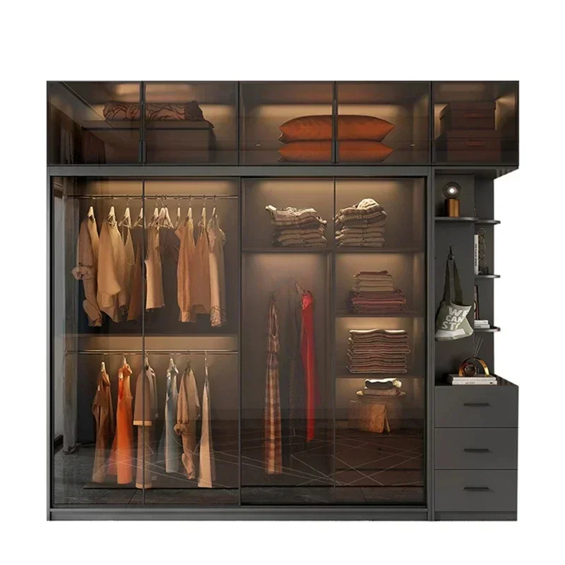 Mirror Cabinets Wardrobe Storage Cupboard Display Desk Clothes Closet Filing Shelves Simple Makeup Cube Ropero Salon Furniture