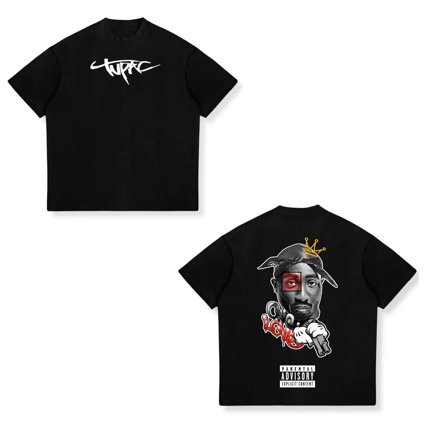 Rap Singer Tupac 2pac Hip-hop Streetwear Oversized Sleeve T-shirt 2025 Summer Fashion Men's and Women's Kids Cotton T-shirt