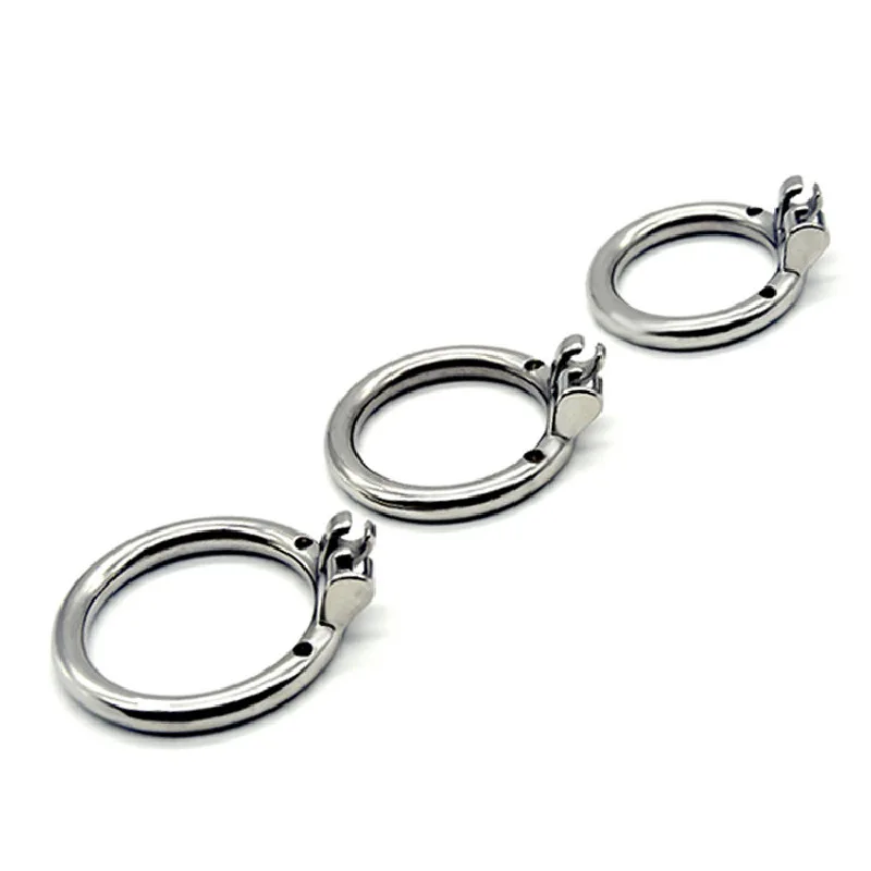 Accesorios de bloqueo de castidad BDSM, anillo redondo o de arco de acero inoxidable de 40-55mm para dispositivo de bloqueo de castidad de cilindro estándar Cobra