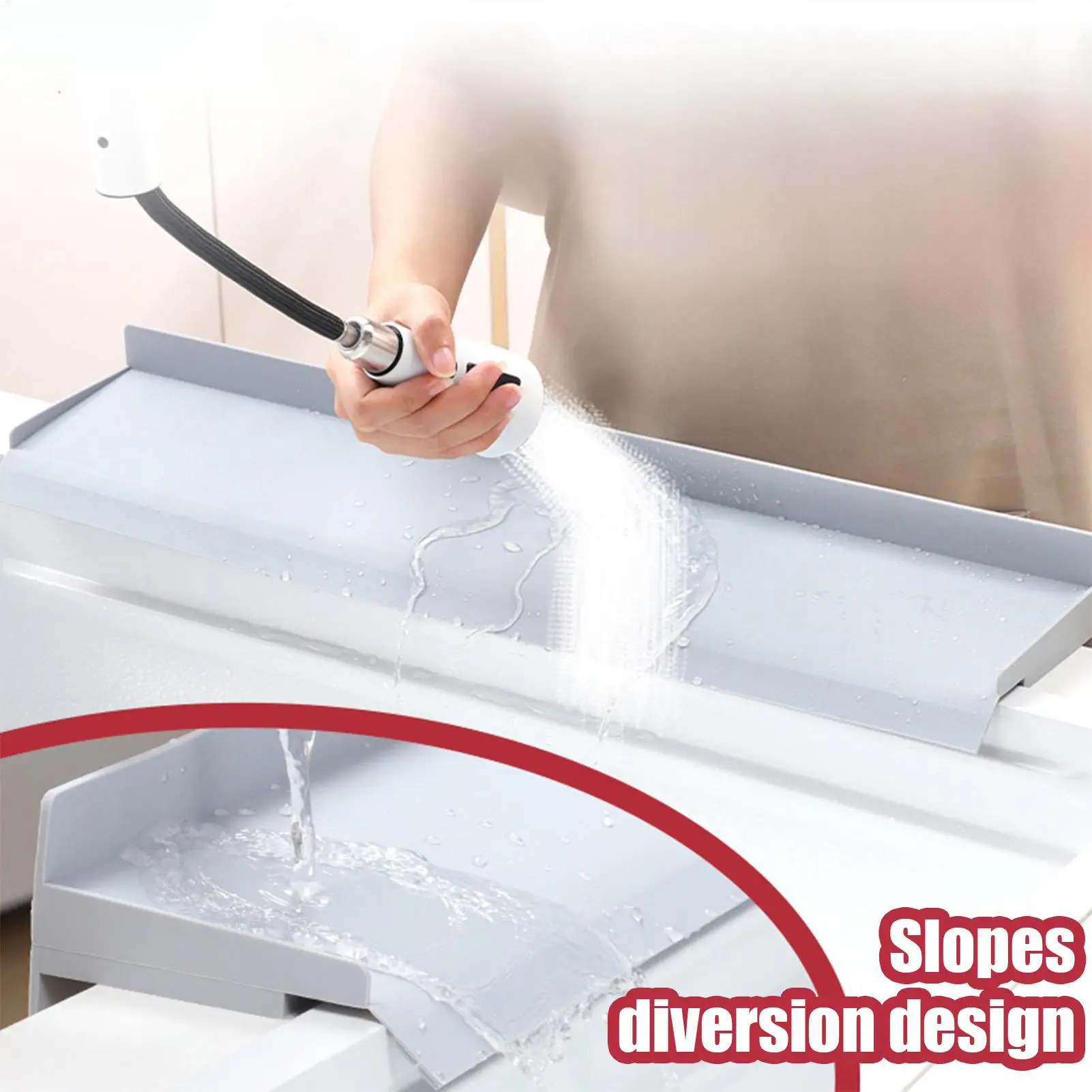 Kitchen Water Splash Guard Anti-Splash Water Barrier For Sink Stopper Barrier Protector Retaining Board For Counter Rv Garage