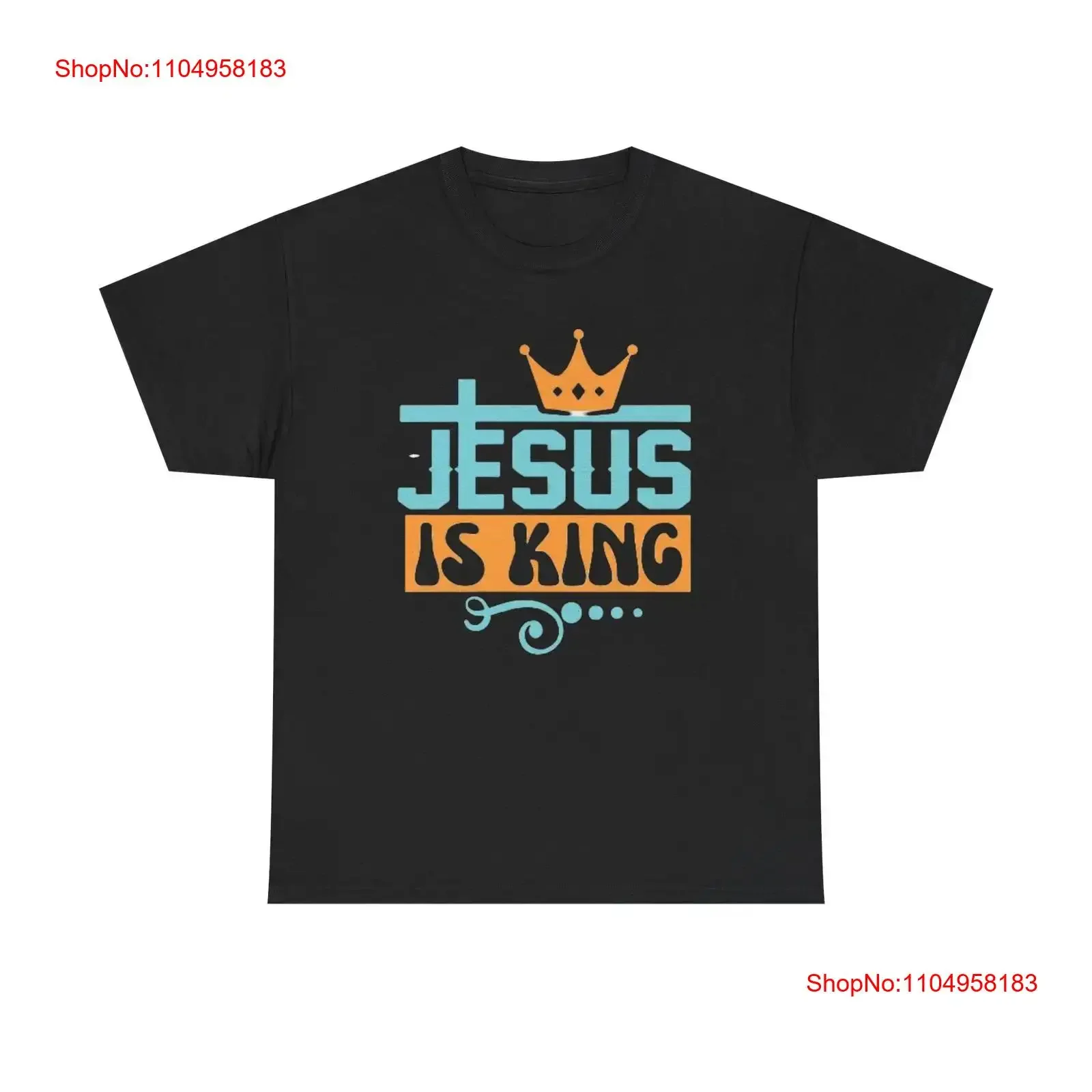

Jesus T Shirt is king religious Crown Heavy Cotton vintage Washed Breathable Versatile Stretched Slightly Casual Stylish