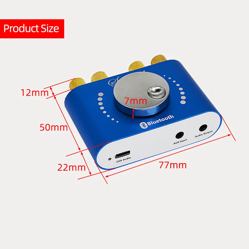 Mini Amplifier Bluetooth 5.0 Digital Audio Power Class D HiFi Stereo 200W*2 12V/24V Home Car USB Music Sound Card AMP Speaker