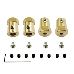 4 sztuki 5mm do 12mm mosiężny Adapter sześciokątny piasty do WPL C14 C24 C34 C44 B14 B24 B16 B36 D12/MN D90 D91 96 99s RC akcesoria ulepszenie samochodu