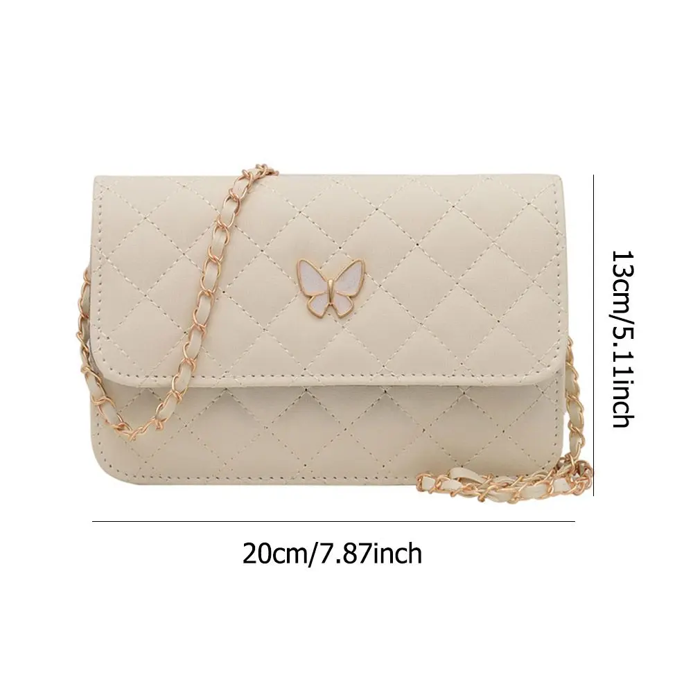 Classic Style Plaid Chain Bag Fashion PU Leather Shoulder Bags Women Trendy All-Match Crossbody Handbag Korean Style Mini Pouch