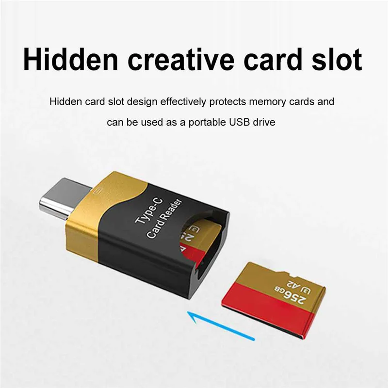 A13E-2PCS Tipe C Ke Micro-sd TF Card Reader Adaptor OTG Smart Memory Card Reader USB3.0 Flash Drive Adaptor untuk Smartphone
